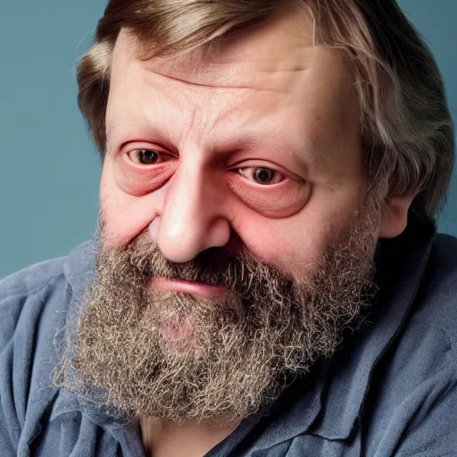 Image similar to photo of a slavoj zizek plush toy, promotional photo, high - detail, professional photograph,