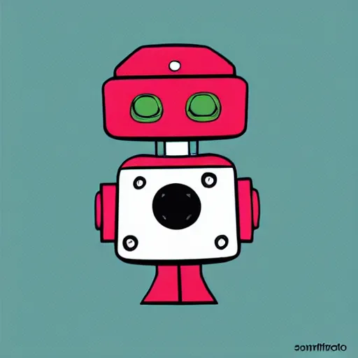 Prompt: small cute robot digital art by sanrio