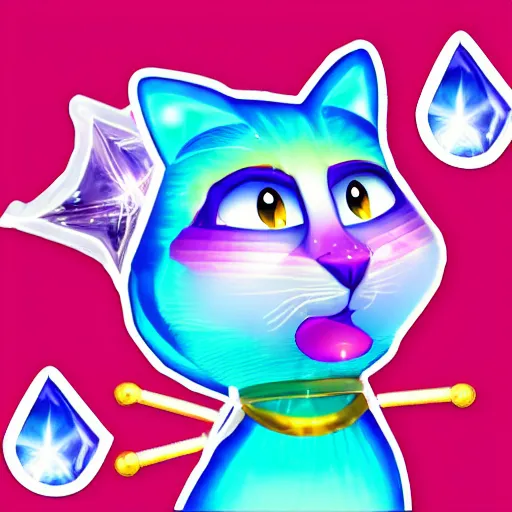 Image similar to crystal cat, emoji style