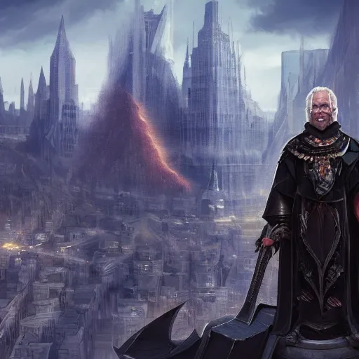 Prompt: the dark lord Joe biden lords over the city, artstation, cgsociety