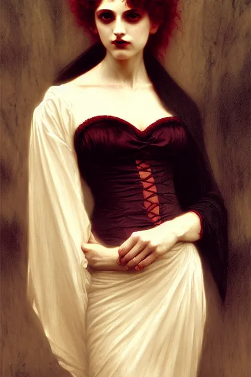 Image similar to victorian vampire, painting by rossetti bouguereau, detailed art, artstation