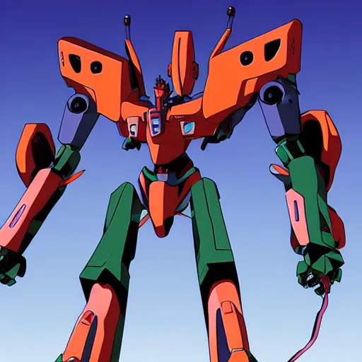 Prompt: A colossal Mecha in Evangelion style