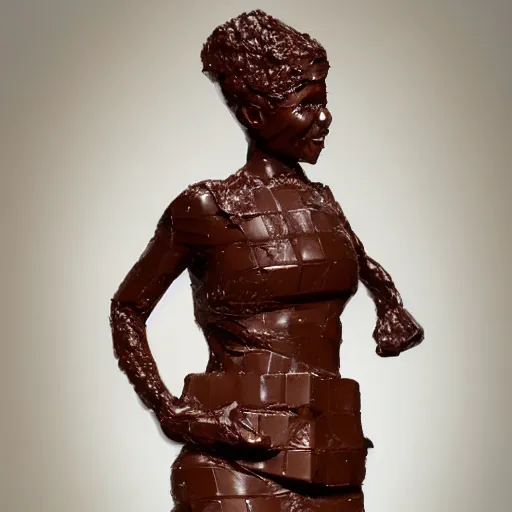 Prompt: chocolate sculpture of angelina julie