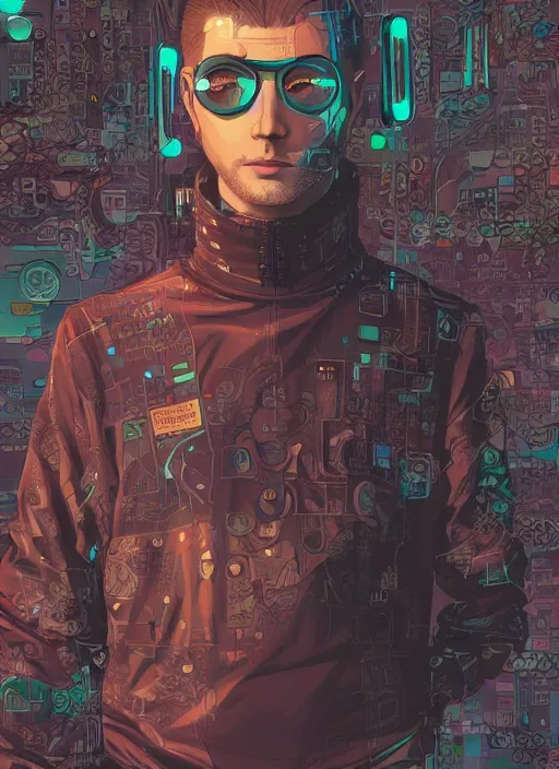 Image similar to portrait, cyberpunk hero, floating detailes, very detailed face, leaves by miyazaki, colorful palete illustration, kenneth blom, mental alchemy, james jean, pablo amaringo, naudline pierre, contemporary art, hyper detailed