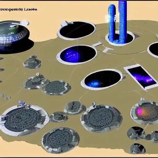 Prompt: planetary defenses, space satellites, ground lasers, weapons arrays, layers, detailed colors, bright thin, beautiful lighting