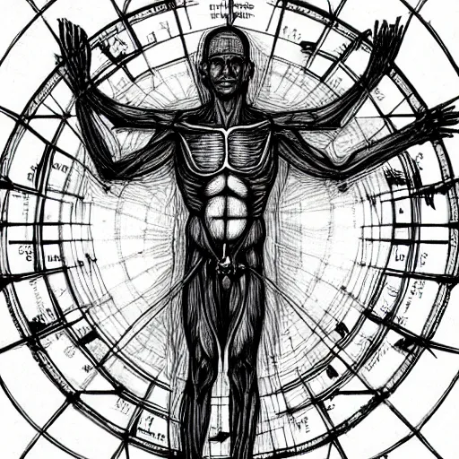 Prompt: detailed biological anatomy of a minion, vitruvian man