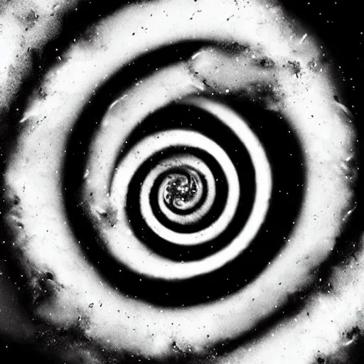 Prompt: black and white illustration creative design, spiral galaxy