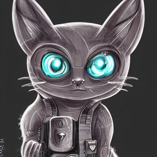 Image similar to a cute galactic alien kitten, hyper detailed, digital art