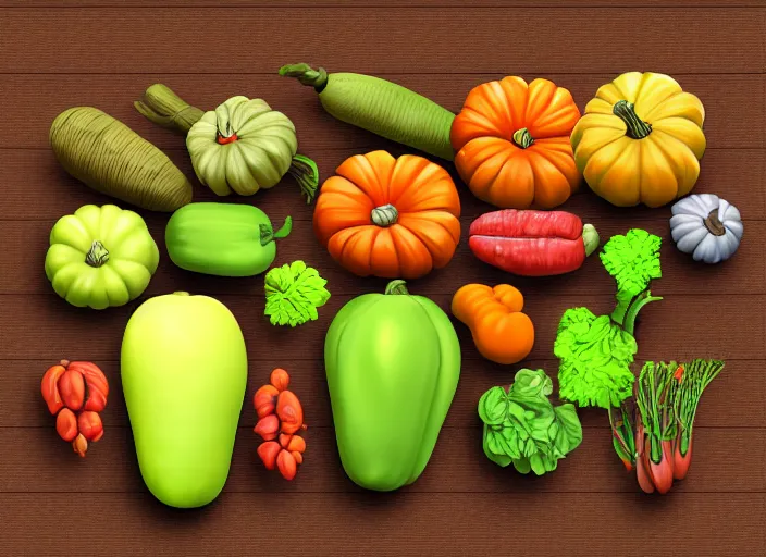 Image similar to photorealistic fall vegetables