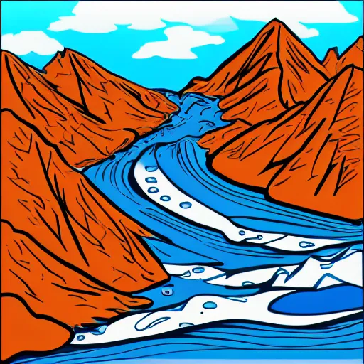 Image similar to mountain water illustration vector digital art trending on artstation h 7 6 8