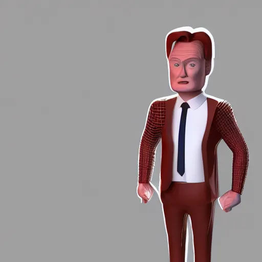 Prompt: conan o'brien, 3 d model, wireframe, cinema 4 d,