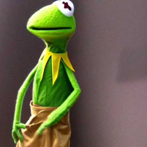 Prompt: kermit the frog here.