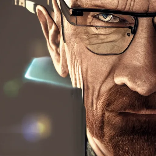 Image similar to walter white as a rainbow six siege operator, 4 k, highly detailed