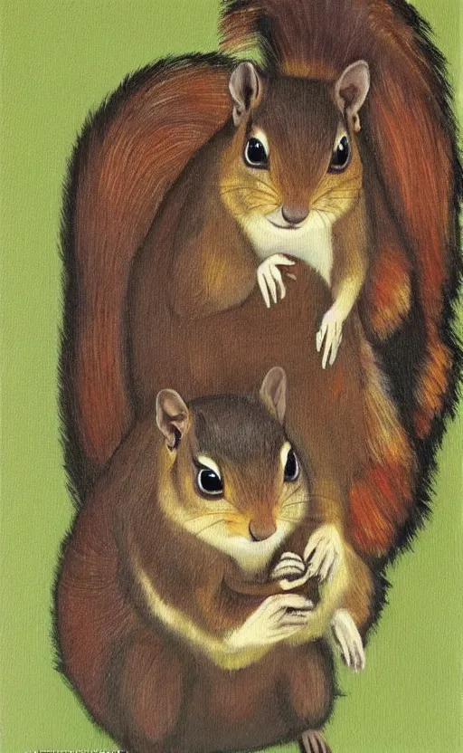 Image similar to Painting of a squirrel in the style of Mona Lisa