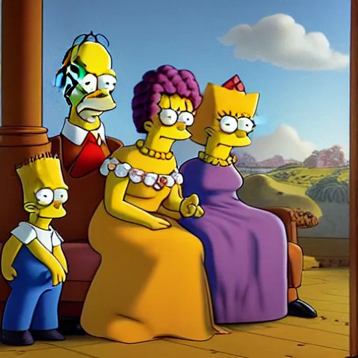 Image similar to the simpsons by jacques - louis david