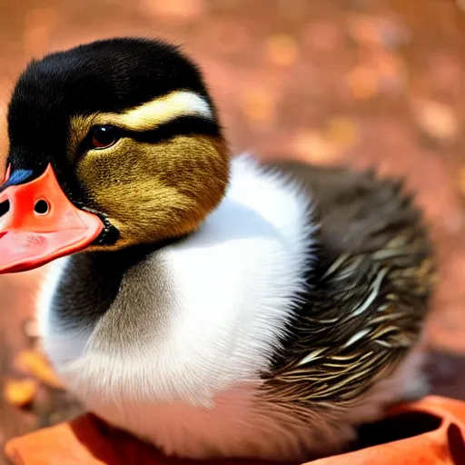 Image similar to a duck - cat - hybrid, animal photography, wildlife photo