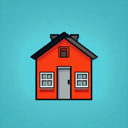 Prompt: house and a building, minimalistic, vectorized logo style