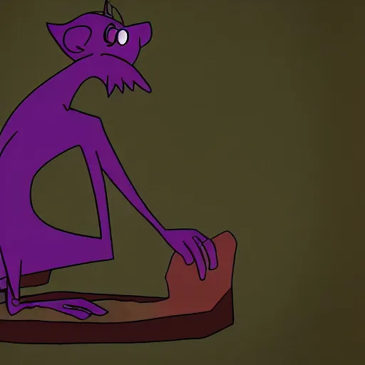 Image similar to return the slab from courage the cowardly dog, digital art,