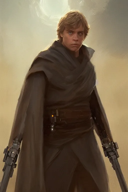 Image similar to candid portrait of henry cavill as luke skywalker by greg rutkowski