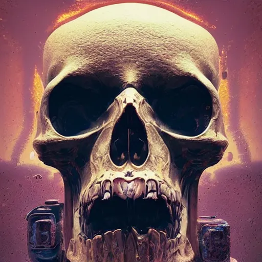 Image similar to portrait_of_a_melting_skull._intricate_abstract._intricate_artwork._by_Tooth_Wu_wlop_beeple_dan_mumford._octane_render_trending_on_artstat