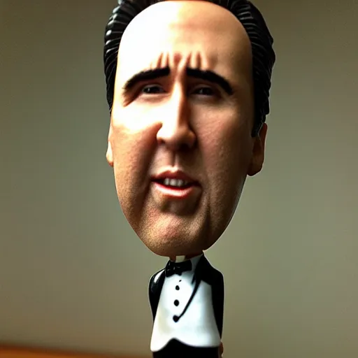 Prompt: nick cage bobblehead