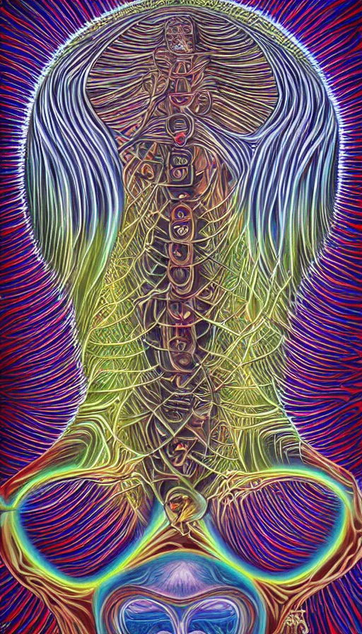 Image similar to techno artwork, by alex grey,