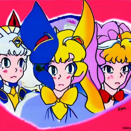 Image similar to three cats from sailor moon