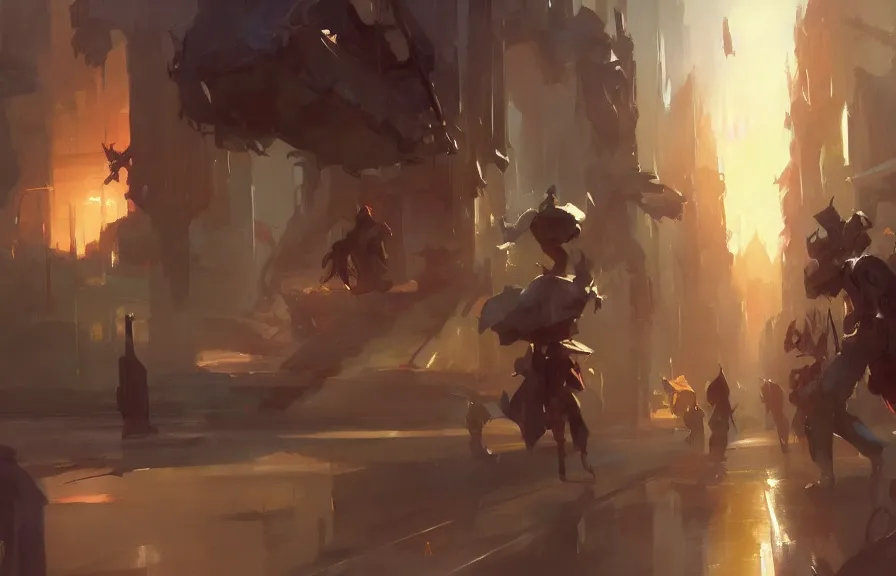 Prompt: greg manchess concept art of a the chromespork dimension, key visual, ambient lighting, highly detailed, digital painting, artstation, concept art, sharp focus, by makoto shinkai and akihiko yoshida and hidari and wlop and greg rutkowski