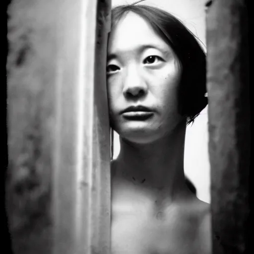 Image similar to pulp adventure heroine, photograph, fujifilm neopan 1600, curious expression