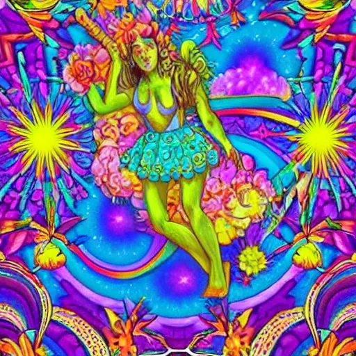 Prompt: 🦄🌺🌻💐 cosmic psychedelic surrealism