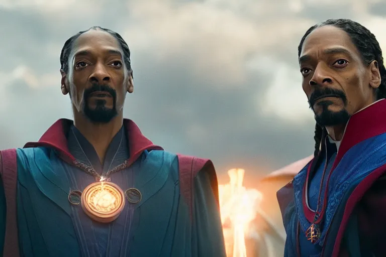 Prompt: film still of snoop dogg as doctor strange in avengers endgame, 4 k