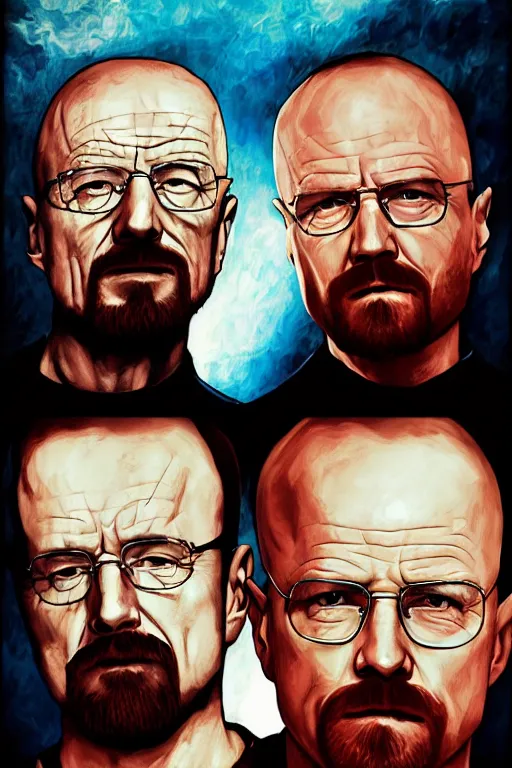 Image similar to Walter White and Jesse Pinkman, couple portrait