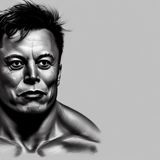 Image similar to elon musk as the incredible hulk, trending on artstation, ultra realistic, portrait, only head and shoulders, fine detail, intricate hair, fine textures, soft shadows, hdr, digital art