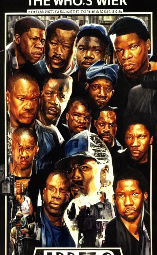 Image similar to HBO's The Wire movie poster by Drew Struzan.