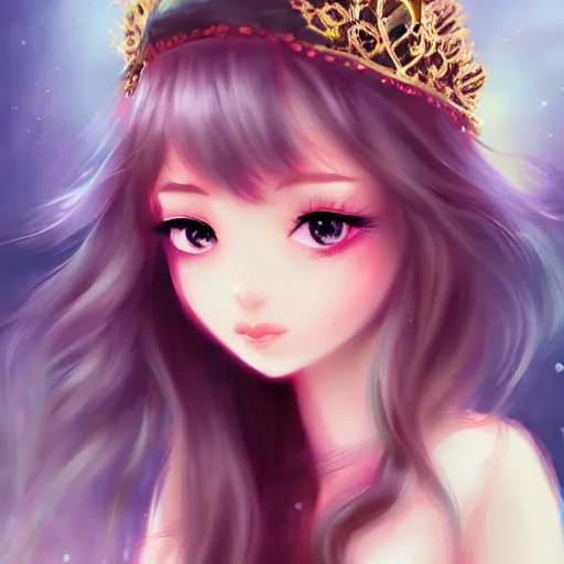 Image similar to realistic beautiful gorgeous natural cute, fantasy, elegant, lovely, princess girl, art drawn full hd, 4 k, highest quality, in artstyle by professional artists wl, kawaii