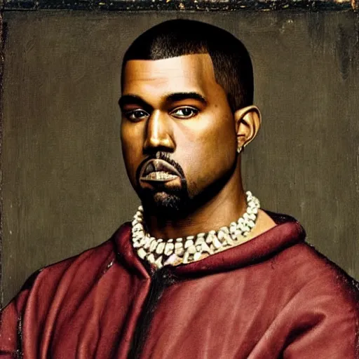 Image similar to A Renaissance portrait painting of Kanye West