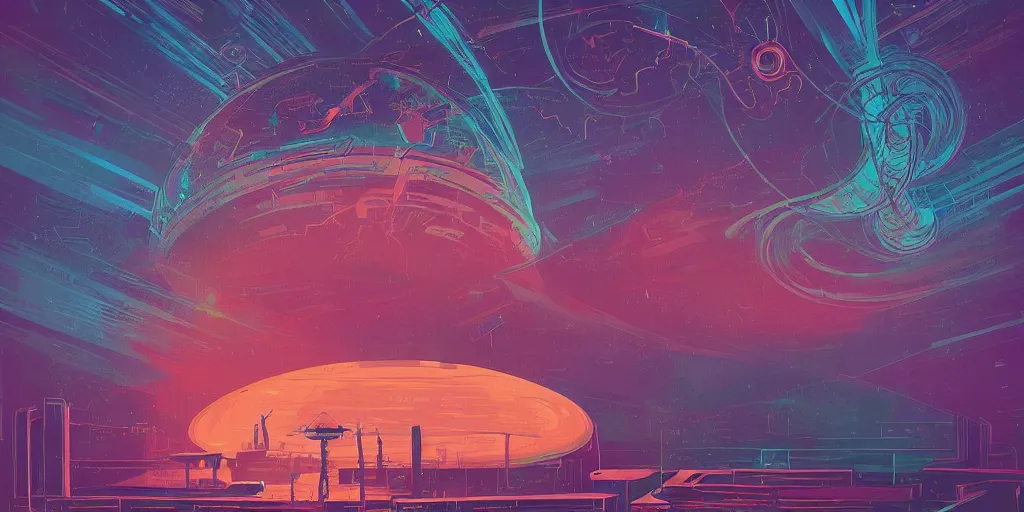 Image similar to ovni a lovecraftian cinematic isograph print of a aetherpunk planet by alena aenami in the style of art - deco art, very, very aesthetic