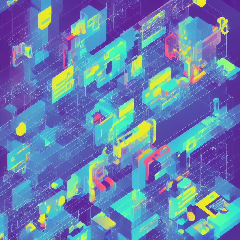 Image similar to a simple micro-service deployed to a datacenter, cloud, security, attack vector, trending on Artstation, painting by Jules Julien, Leslie David and Lisa Frank, muted colors with minimalism