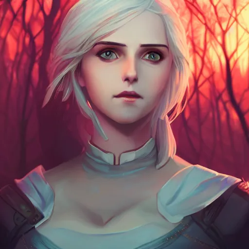 Prompt: portrait of ciri from the Witcher 3, forest landscape, night time, ambient lighting, 4k, anime key visual, lois van baarle, ilya kuvshinov, rossdraws, artstation