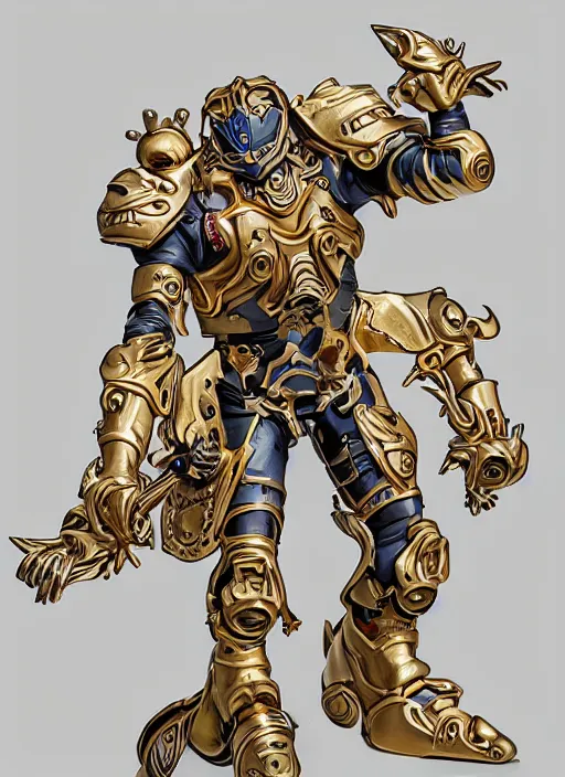 Image similar to gold paladin, james jean style, claymation style,