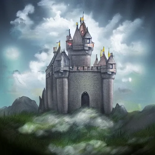 Prompt: Ultra realistic illustration of a castle in the clouds, steapunk, fantasy