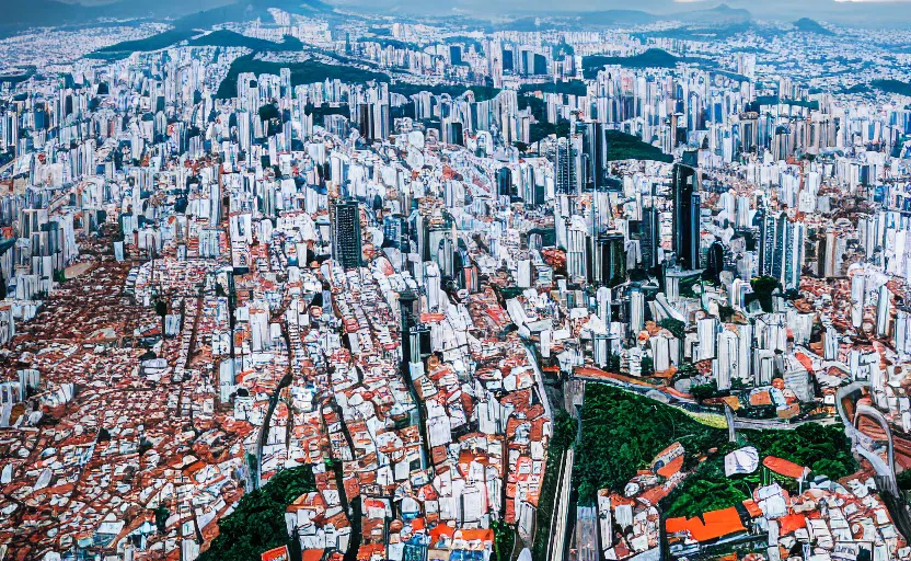 Image similar to award winning overhead view photo of the city of sao paulo em 1 8 0 6, tilt shift photography