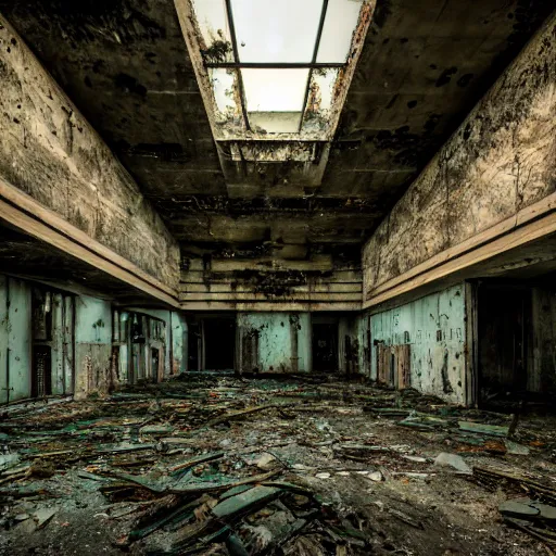 Prompt: professional photograph of an abandoned facility, creepy dream - like reality, hd, high quality, high detail, 4 k, 8 k, sci - fi