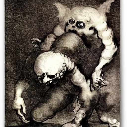 Image similar to monster by francisco goya