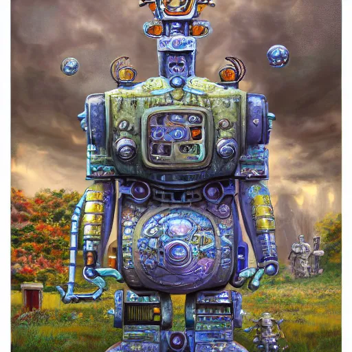 Image similar to On the morning of the robot queen's coronation, shadows of the past, The Mekanik Doll, chubby moss kitten, by jeff easley and Dylan Kowalski, highly detailed, digital painting, HDRI, by vivid colors, high contrast, 8k resolution, intricate, beautiful and thematically complex, smooth