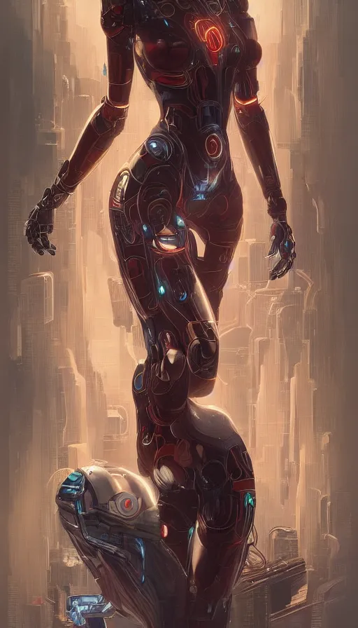 Prompt: portrait of spiderwoman as a robot, cyberpunk machine, machine face, robed, upper half portrait, decorated, intricate intense elegant highly detailed digital painting artstation concept art smooth sharp focus illustration, art by artgerm and greg rutkowski alphonse mucha 8 k