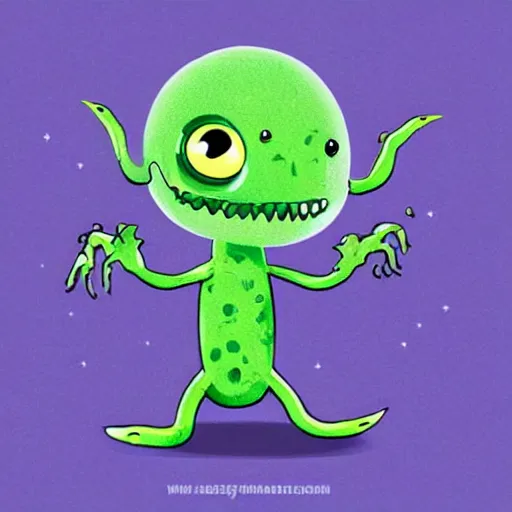 Prompt: Alien monster in a cute style as a good creature