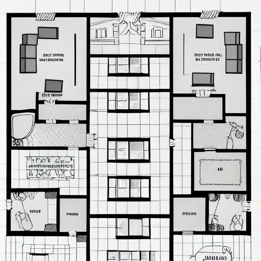 Prompt: a haunted mansion floor plan horror game