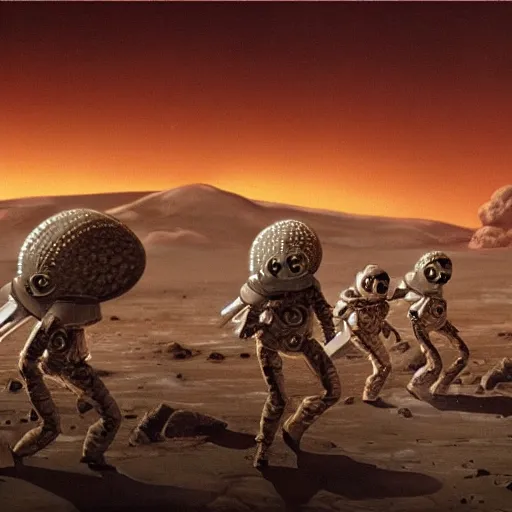 Image similar to film still of mars attacks movie scene ultrarealism surreal