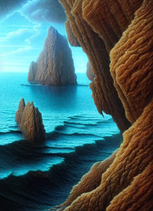 Prompt: A hyper-detailed 3d render like a Oil painting of the Aquatic-Cliffs of the Great-Sand-Sea, surrealism!!!!! surreal concept art, lifelike, dramatic lighting, photorealistic, digital painting, aesthetic, smooth, sharp focus, Artstation HD, by Greg Rutkowski, Chris Tulloch McCabe, Valentina Remenar and Asher Duran,